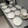 顺祥陶瓷碗盘餐具套装家用轻奢碗碟釉下彩餐具整套简约盘子碗筷礼盒 渐变灰66件套12人食(汤碗版) 实拍图
