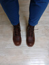 红翼（Red Wing）短筒靴皮靴复古工装靴棕色秋冬男靴8111固特异伞兵靴机车靴25新款 棕色8111-AMBER 40 实拍图