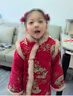 罗蒙女童红色旗袍加绒新年拜年服连衣裙新中式儿童过年演出服 红色120 实拍图