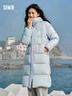 森马（Semir）90%鸭绒羽绒服女长款宽松显瘦冬季轻暖连帽外套防水109724113001 实拍图