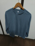 纯棉秋装长袖t恤女宽松显瘦洋气纯色大码韩版2024新款上衣服 XJFS 蓝色 XL 实拍图