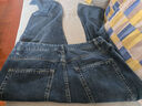 BILLION高端纯棉牛仔裤男宽松直筒高腰深裆春秋季商务休闲新复古回潮183 怀旧深蓝（77内长） 35 (2.71尺) 实拍图