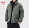 猫人（MiiOW）美式简约男士棉衣秋冬新款休闲棉服潮牌百搭面包服保暖棉袄子外套 深咖色 M 实拍图
