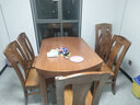 梵宜实木餐桌椅组合胡桃木家用小户型可伸缩折叠椭圆形吃饭歺桌子301# 1.35m一桌6椅 金丝胡桃木 实拍图