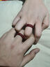 世福星朱砂戒指本命年红色原矿尾戒情侣护身符素圈转运高含量时尚款对戒 朱砂戒指18-19MM 实拍图