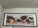 良品大师山水画办公室挂画中式客厅装饰画万里长城靠山图茶室字画风景壁画 八骏图A1 90*240cm宣纸锦绫+有机玻璃+红褐色实木框(大气款） 实拍图