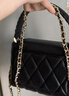 CHARLES&KEITH编织手提凯莉包菱格链条包包女包生日礼物CK2-50782379 Black黑色 M 实拍图