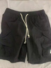 短裤男士绑绳工装裤夏季薄款宽松休闲百搭短裤男士潮流运动五分裤 黑色【劲都G111】 3XL 【160-180斤】 实拍图