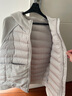 雪中飞轻薄鹅绒羽绒服女士2025新款卫衣拼接时尚保暖百搭秋冬保暖外套 米白 XL 180/120-140斤 实拍图