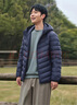 坦博尔轻薄羽绒服男士短款连帽宽松简约保暖外套TF236209 夜影蓝 180  实拍图