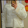 森马（Semir）棉服女设计感提花缎面国风2024冬毛领盘扣宽松外套新109724112005 实拍图