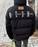 MEDM【侯明昊/王鹤棣同款】国潮牌字母刺绣立领羽绒服男冬季休闲外套 黑色（现货） M 实拍图