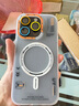 秒扬 磨砂半透明高级iPhone17手机壳苹果16promax磁吸无线充电15pro防摔保护14全包 潮牌壳【磁吸】半透磨砂白+夜光彩色镜头膜 iPhone 14pro 实拍图