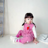班喜迪女宝宝裤子秋装2025新款洋气婴儿童直筒裤休闲春秋女童背带裤外穿 玫红 80 实拍图