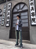 Shelley Jones港风chic格子衬衫男生长袖日系原宿风复古潮牌宽松百搭衬衣送男友 C2158藏青格 XL [建议125-145斤] 实拍图