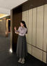 独束大码女装智性风套装系列2024秋季西装外套+衬衫+裙子三件套 月光白（衬衫） L (尺码：2) (尺码：2) 实拍图
