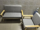 裕邻沙发客厅小户型实木沙发布艺双人位休闲沙发椅YL002轻灰色 单人沙发 实拍图
