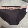 Calvin Klein内衣女士ck提花腰边舒适棉质微弹半包臀防夹臀三角内裤女QP1280O UB1-太空黑 1条 M 实拍图