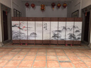 中式简易折叠可移动屏风遮挡板帘客厅隔断墙卧室现代简约办公室 双面图案送底座（加厚加粗） 1.8米高9扇一组4.5米宽 实拍图