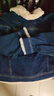 森马（Semir）牛仔外套女拼接仿兔毛翻领宽松港风冬季落肩夹棉夹克103724108001 实拍图