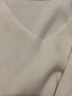 真维斯（JEANSWEST）针织衫女2025春夏修身V领长袖打底针织衫内搭上衣女杏色均码 实拍图