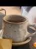 九土陶瓷咖啡杯手工粗陶咖啡杯碟组手作艺术手冲咖啡杯具带碟套装 窯變白 实拍图