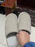 优调棉拖鞋男软底舒适居家抗菌保暖防滑静音大码地板拖鞋冬 米白40-41 实拍图