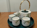 沽咚小茗 北欧泡茶花茶具杯子套装茶杯家用轻奢水杯花茶壶陶瓷水具杯具客厅冷水壶日式下午茶整套茶具带茶盘 一壶四杯+茶盘 实拍图