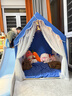 哎呦宝贝儿童帐篷室内游戏屋家用宝宝玩具屋公主房小房子男孩子生日礼物 【实木款】太空小屋+棉垫+凉席+线球灯 实拍图