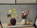 餐厅装饰画轻奢高级感挂画现代简约奶油风花瓶花卉饭厅厨房墙壁画 TL3036 50*35cm布纹理面铝合金边框 实拍图