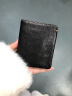 ANDSEEYOU品牌 钱包男 时尚短款手拿包 二折真皮钱夹 复古头层牛皮手工零钱包 竖款迷你小皮夹 黑色牛皮 实拍图