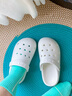 朴西室外男士洞洞鞋新款户外穿沙滩鞋情侣休闲夏季厚底增高防滑凉鞋女 奶油白 纯白随心搭配 39 (39~40)  (适合38-39) 实拍图