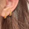 中国黄金（CHINA GOLD）碎冰冰素圈18k金耳钉女2026年新款耳饰生日七夕情人节礼物送女友 京速达-18k金满天星耳扣 实拍图