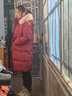 雅鹿羽绒服女装冬季新款中长款过膝加厚时尚派克服外套Y 朱砂红 S/155（90-120斤） 实拍图