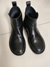 金利来（Goldlion）女鞋圆头中跟靴子牛皮革短靴女切尔西靴66214000701B黑色37 实拍图