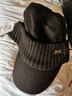 JEEP SPIRIT帽子冬季防寒男女老年人纯羊毛针织毛线鸭舌帽保暖加厚护耳老人帽 黑色（100%纯羊毛） 均码-有弹性 实拍图