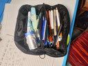 贝多美10层超大容量透明笔袋男孩款文具盒初中生高中铅笔盒男女生女孩款高颜值铅笔袋学生用文具袋 【10层大容量】绅士黑+1盒刷题笔 实拍图