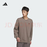 adidas休闲宽松舒适抓绒圆领卫衣套头衫男女阿迪达斯官方轻运动   岩层深土地棕/黑色   XL 实拍图