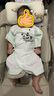 全棉时代婴儿和袍2件装连体服纱布初生新生宝宝睡衣婴幼儿爬爬服抗菌 嫩春绿+熊猫梦境白 (长款) 66cm 实拍图