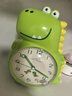 曲彤恐龙学生小闹钟起床神器音乐儿童男孩女孩时钟表专用桌面卡通静音 浅绿笨笨龙 6英寸 实拍图