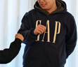 Gap男女装印花字母logo抓绒连帽卫衣休闲660128外套 海军蓝 185/108A(XXXL) 亚洲尺码 实拍图