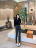 OLDER SEA高腰显瘦牛仔裤女2025年春夏新款黑灰色修身紧身小脚铅笔裤子女 黑灰色 26 建议85-98斤 实拍图