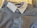 京东京造【假两件】毛衣针织衫男冬季男士毛衣含羊毛打底衫男装 蓝色 M 实拍图