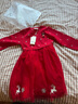 戴维贝拉（DAVE＆BELLA）儿童毛衣连衣裙秋冬新款女童圣诞裙子小童网纱裙女宝宝童裙 中国红【现货】 130 cm（建议身高120-130cm） 实拍图