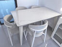 全友家居 现代简约家具餐桌钢化玻璃台面实木腿奶油风家用吃饭小桌子 实拍图