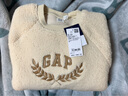 盖璞Gap男女童仿羊羔绒加厚卫衣上衣 浅卡其 150 cm (12-13岁) 亚洲尺码 实拍图