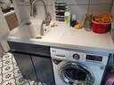 四季沐歌 太空铝洗衣机一体柜阳台伴侣卫生间洗手洗漱台盆带洗衣槽搓板 130CM(左盆)铁灰石-白盆 实拍图