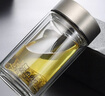 希诺（HEENOOR）双层玻璃杯女士泡花茶杯迷你便携潮流水杯家用隔热防烫带过滤杯子 本色-240ml【升级磨砂盖】带滤网 礼盒装 实拍图