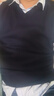 杉杉（FIRS）纯羊毛男装背心毛衣男士2025秋季新款V领纯色通勤打底毛衫 藏青色 XL (180) 实拍图
