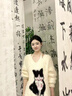 風采兔 毛衣女2024秋冬新款卡通韩系猫咪水貂毛v领慵懒风宽松软糯针织衫 白色 均码 实拍图